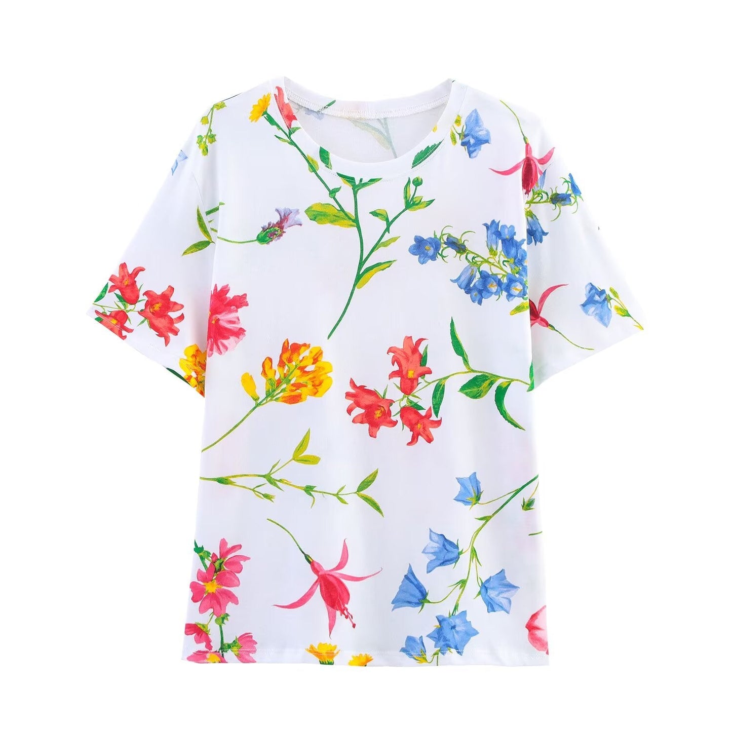Summer 2025 short-sleeved printed T-shirts for women's casual loose T-shirts