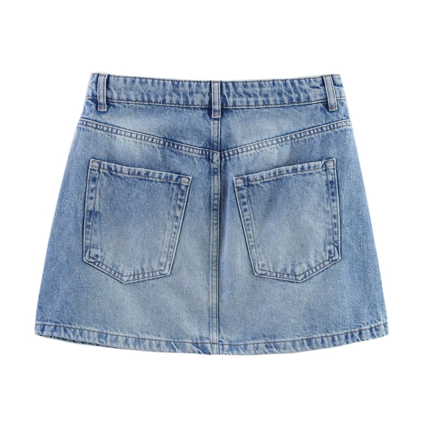 Women's' New Fashion side pocket slim casual high waisted denim mini skirt