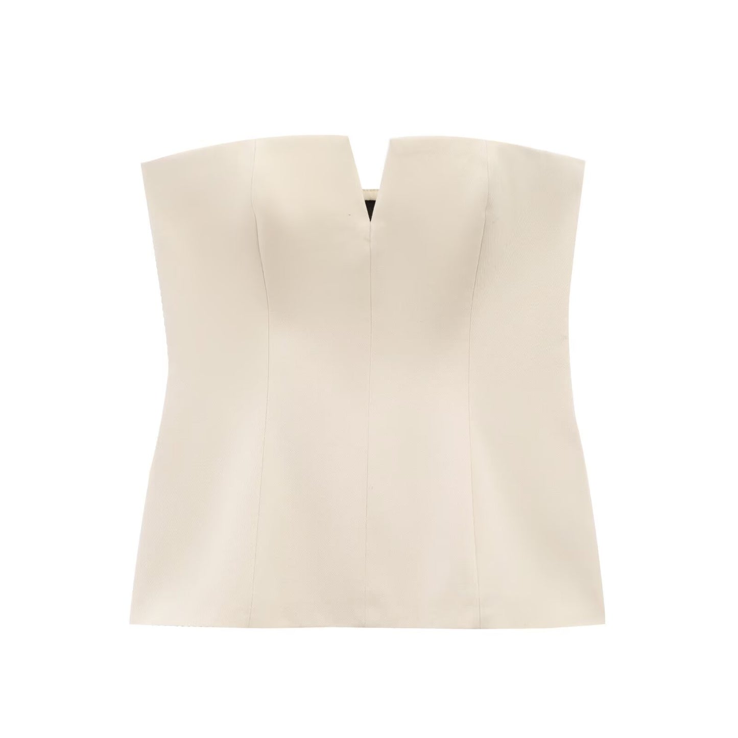 Women's new Fashion sleeveless solid slim backless strapless top