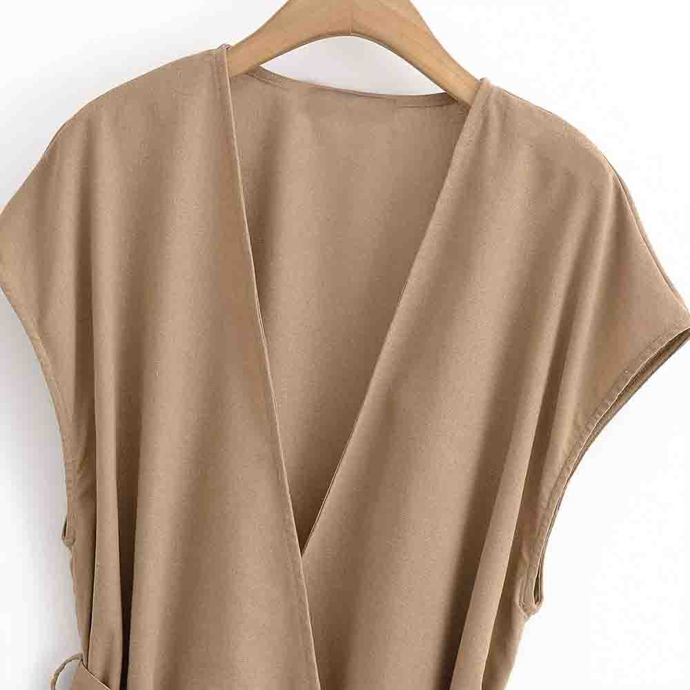 suit Women's 2 pieces New Fashion with Belt sleeveless V-neck vest + Pants sui