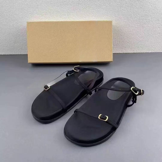 Women's new fashion Joker satin fabric with front neckline flat slippers sandals.