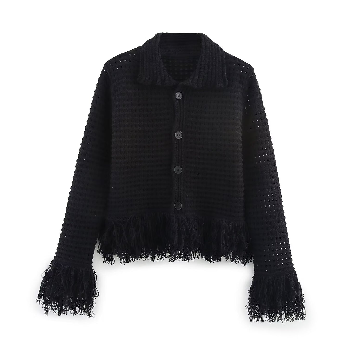 Women's new fashion tassel decoration slim plaid lapel long sleeved coat+Skirts Women's suit