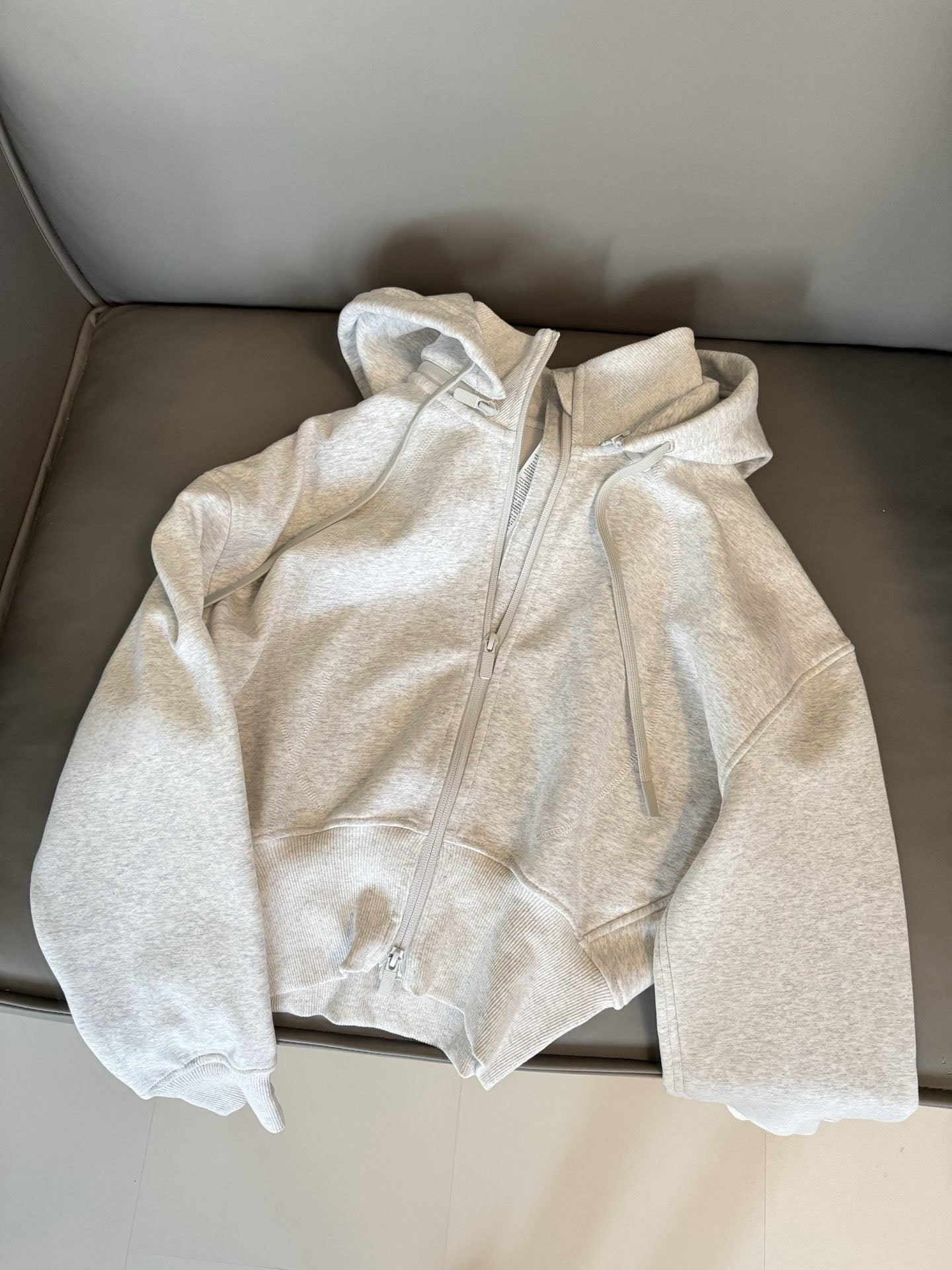 LU women's new casual versatile brushed full zip hooded sweatshirt