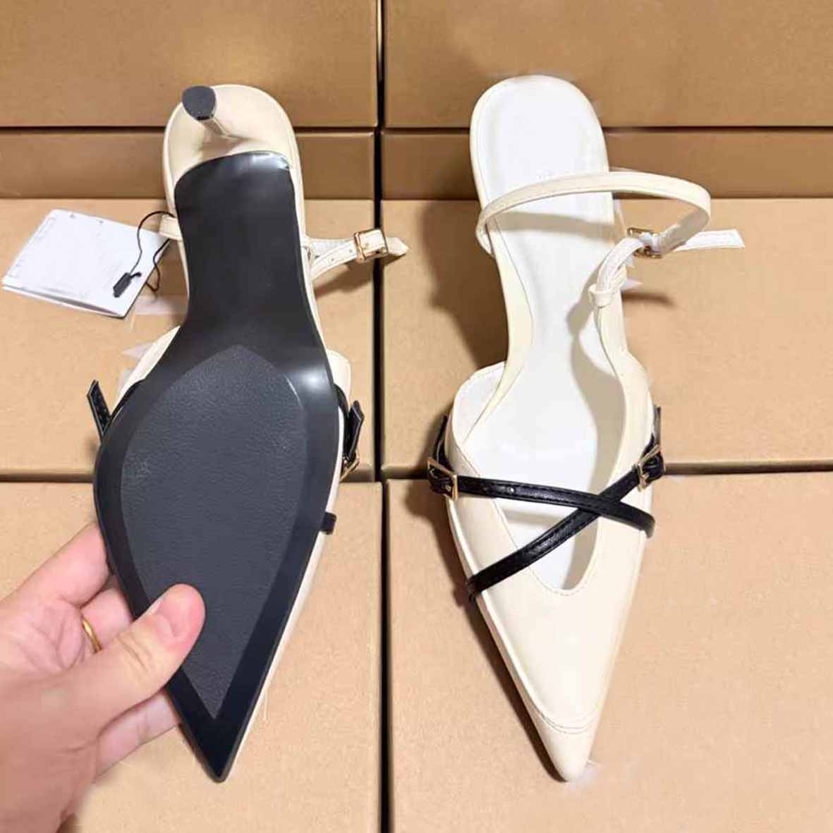 Women's Fashion Joker Pointed Cross Strap Design Stiletto Sandals