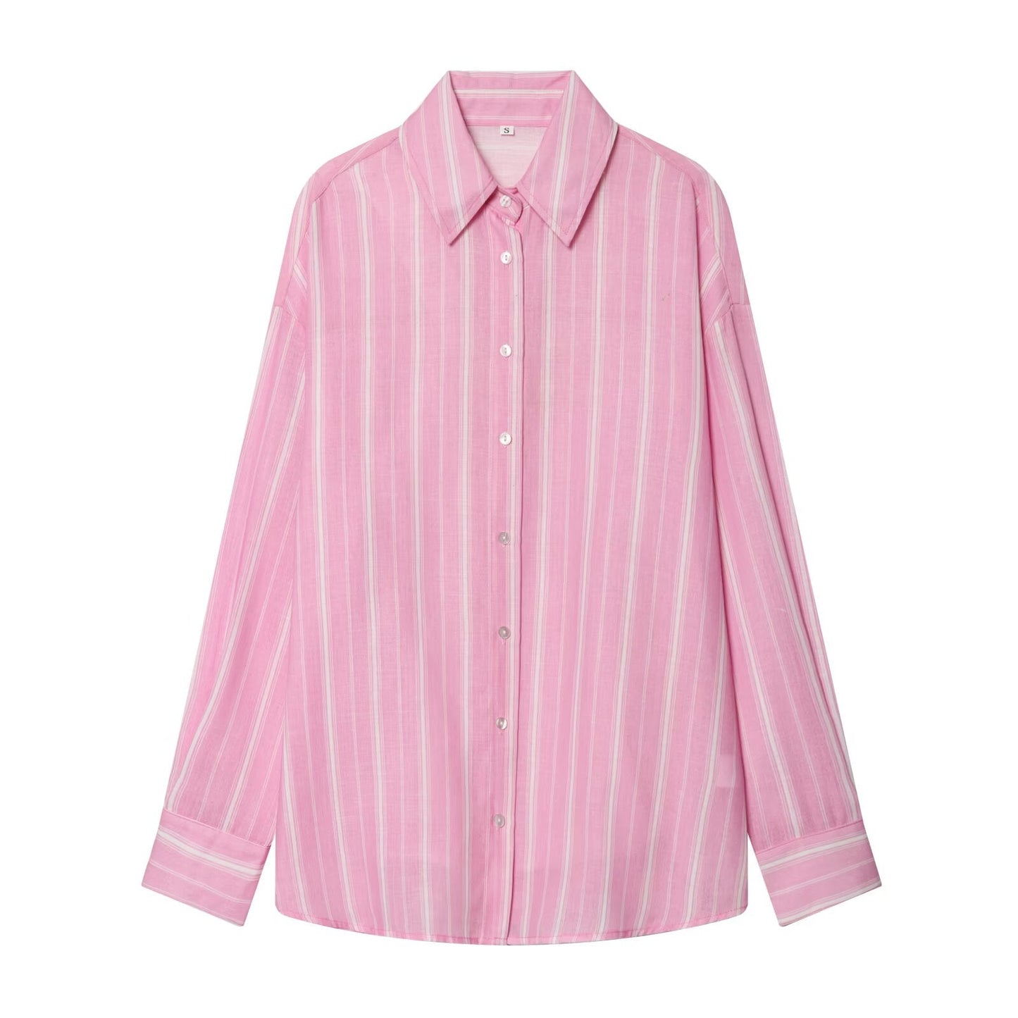 suit Women's 2 pieces loose linen blended striped shirt+Skirts