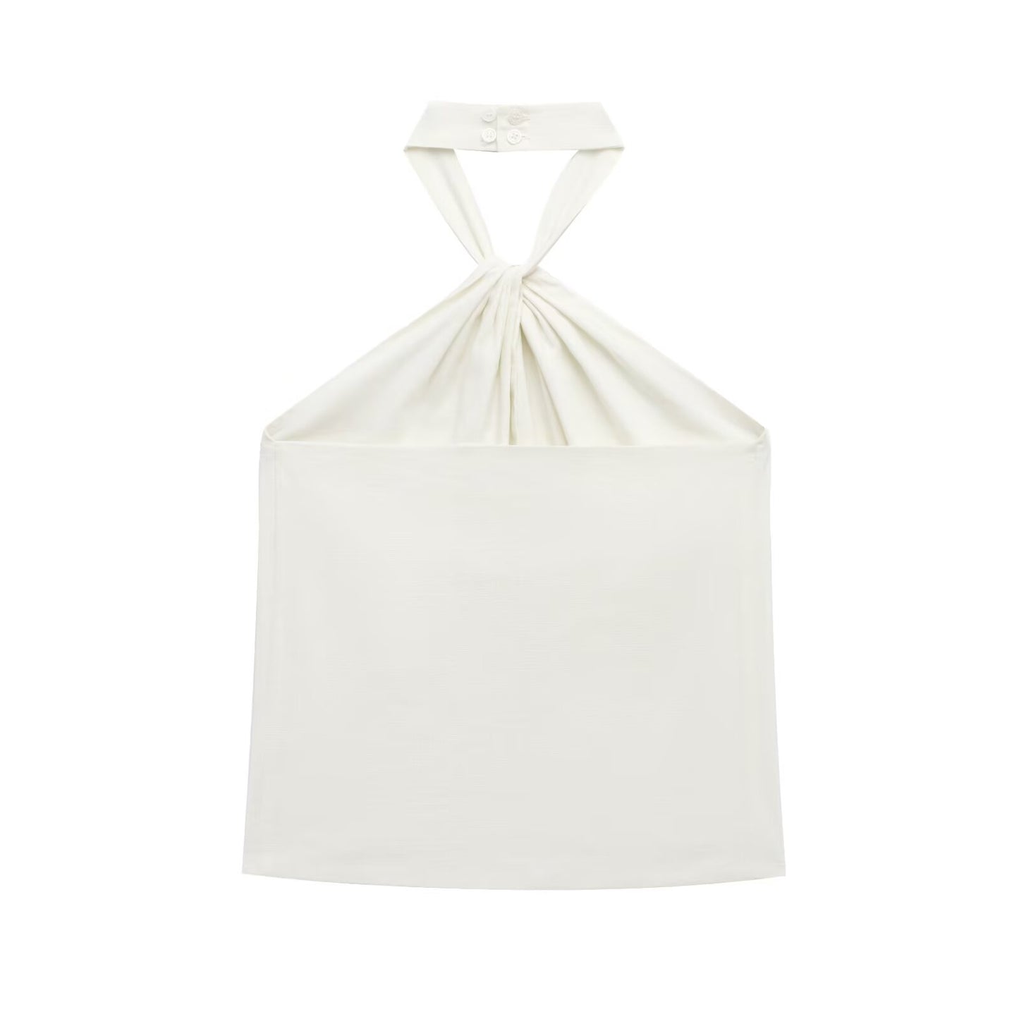 Women's new fashion casual single breasted linen blend hanging collar vest top