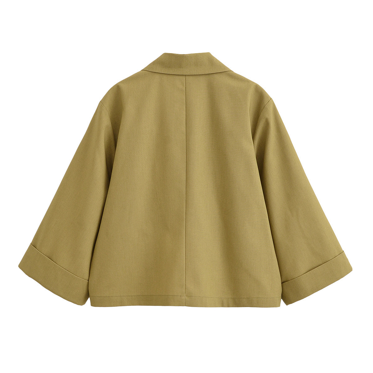 Women's new fashion loose linen blend double breasted suit coat