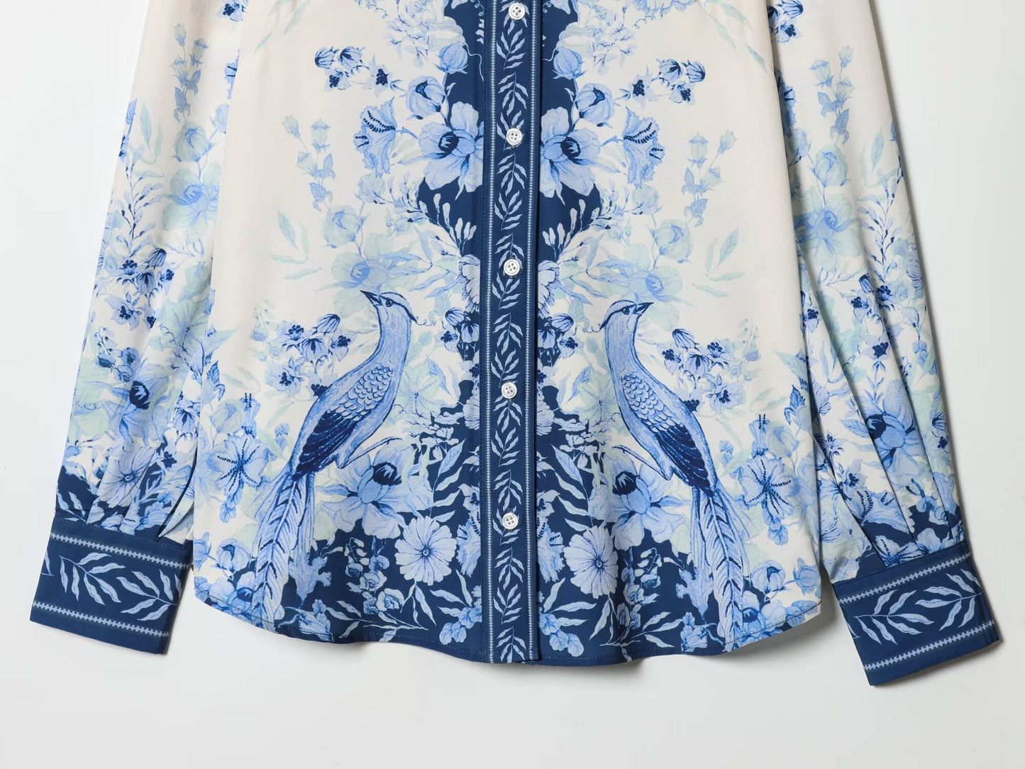 suit Women's 2 pieces loose printed Lapel shirt+Pants