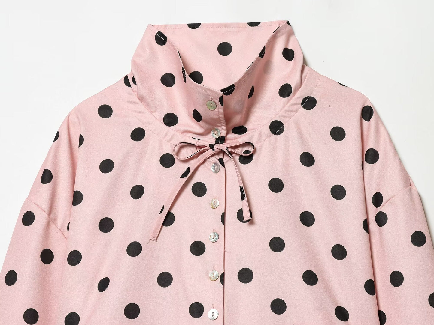 Women's bow decoration polka dot Coat