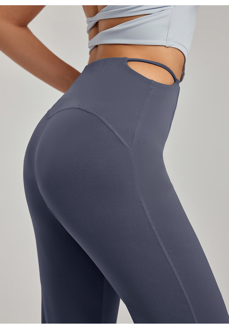 Women's New Fashion Joker Slim Hip Micro-La Yoga Pants Sexy Little Straight Leg High Elastic Fitness Pants.