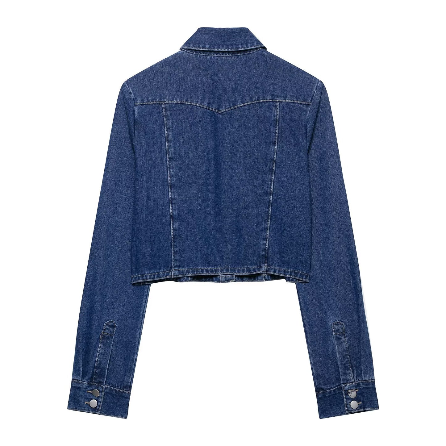 Women's 2025 new fashion short single breasted denim shirt coat+Jeans Women's suit