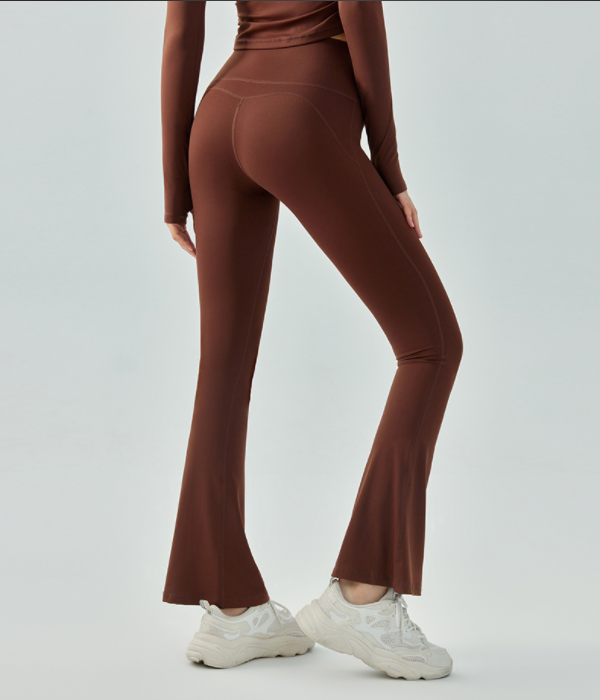 Women's New Fashion Joker Yoga Bell Bottoms with High Waist and Slight Pull Fitness Elastic Slim Tight Wide-leg Pants.