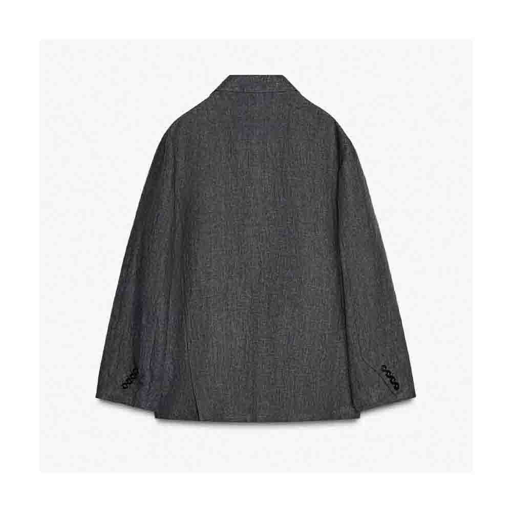 Women's new fashion loose linen blend lace up suit coat long sleeved suit coat