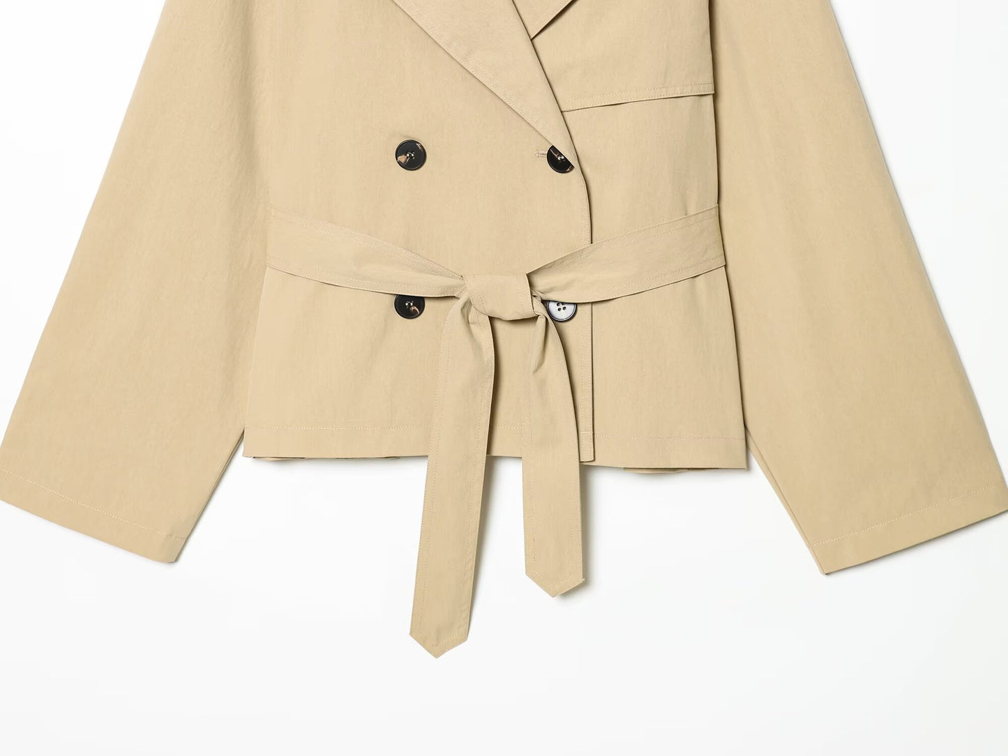 Women's with belt short windbreaker Coat