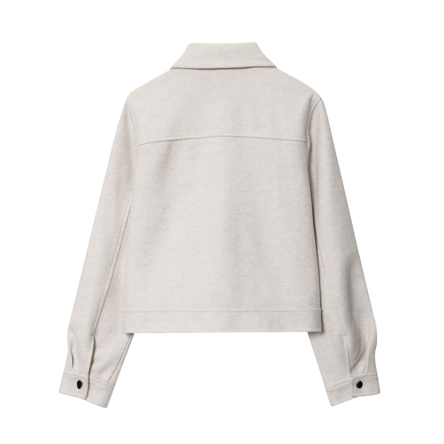 Women's new fashion long sleeved soft textured zipper jacket Coat