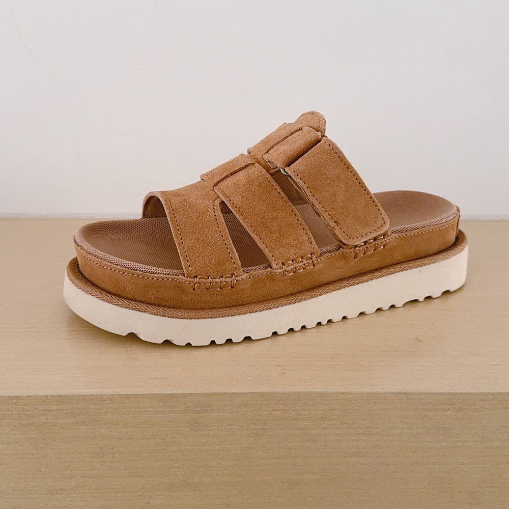Women's 2026 new fashion open toe hook and loop casual slippers