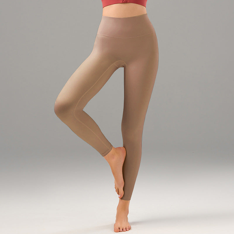 Pocket Women's New Nude Sweat-wicking Breathable Waist-lifting Hip Slim Slimming Fitness Pants