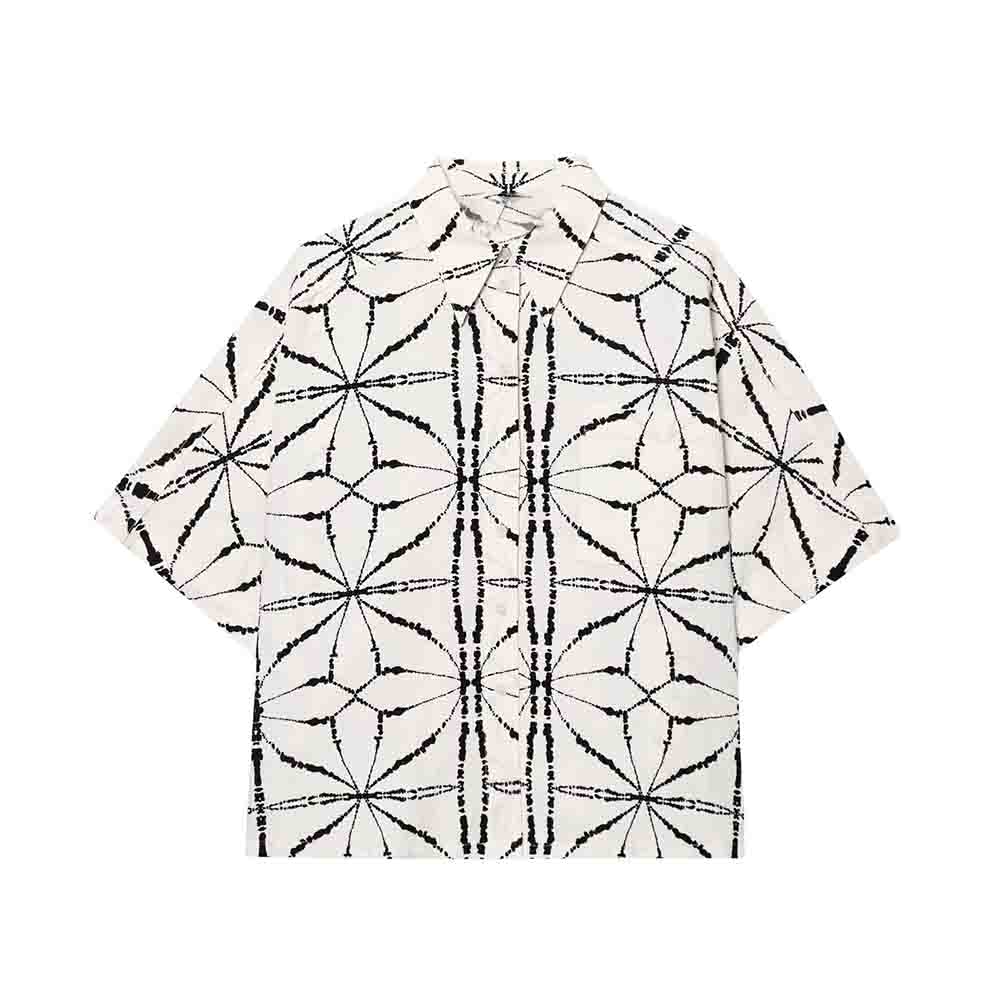 Women's new fashion short sleeved vacation style printed shirt+Pants suit