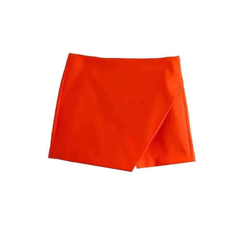 Ladies' Summer New Fashion Solid Slim High Waist Asymmetric Shorts Skirts