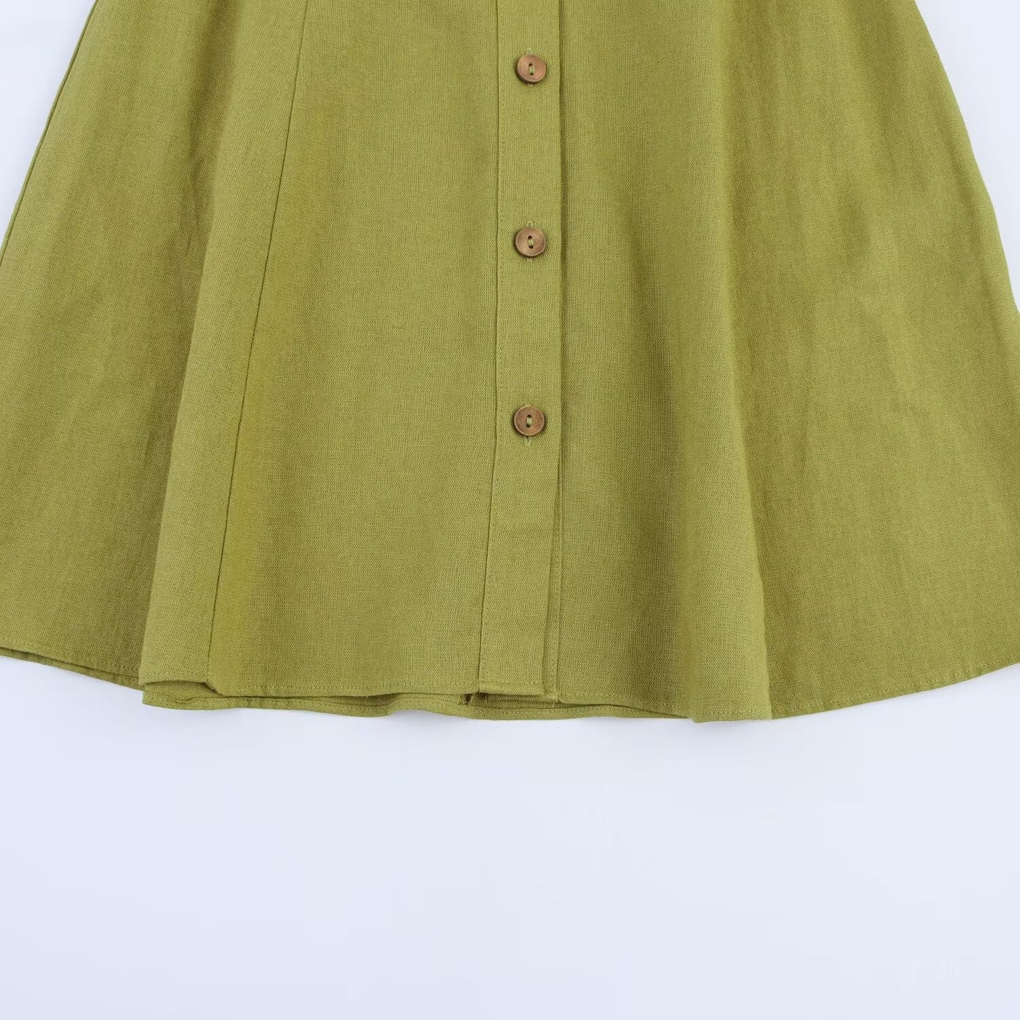 Women's new chic fashion With Belt slim single breasted linen blend shirt style mini dress retro sleeveless women's dress