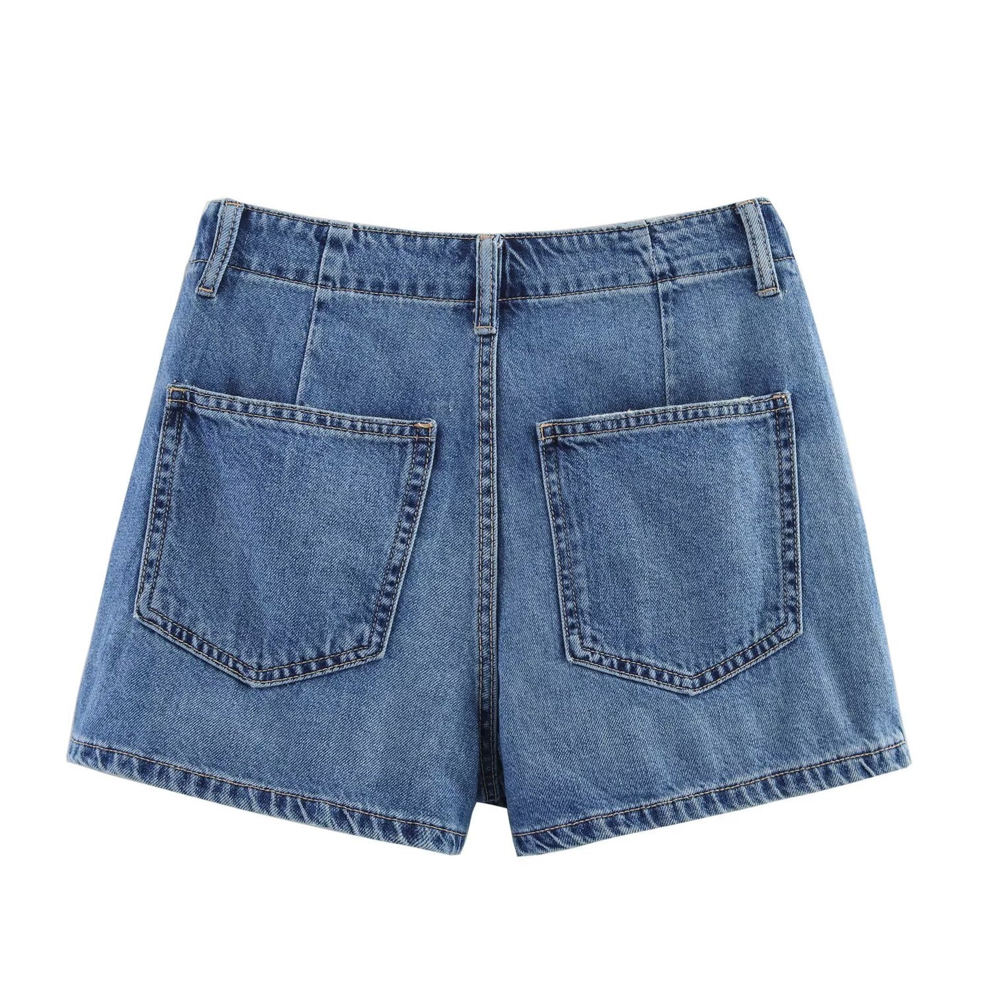 Women's new fashion slim casual side pocket high waist Denim Shorts Skirts
