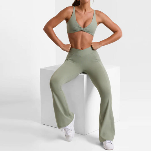 Sports Fitness Set Yoga Flared Pants Bra Two-piece Set