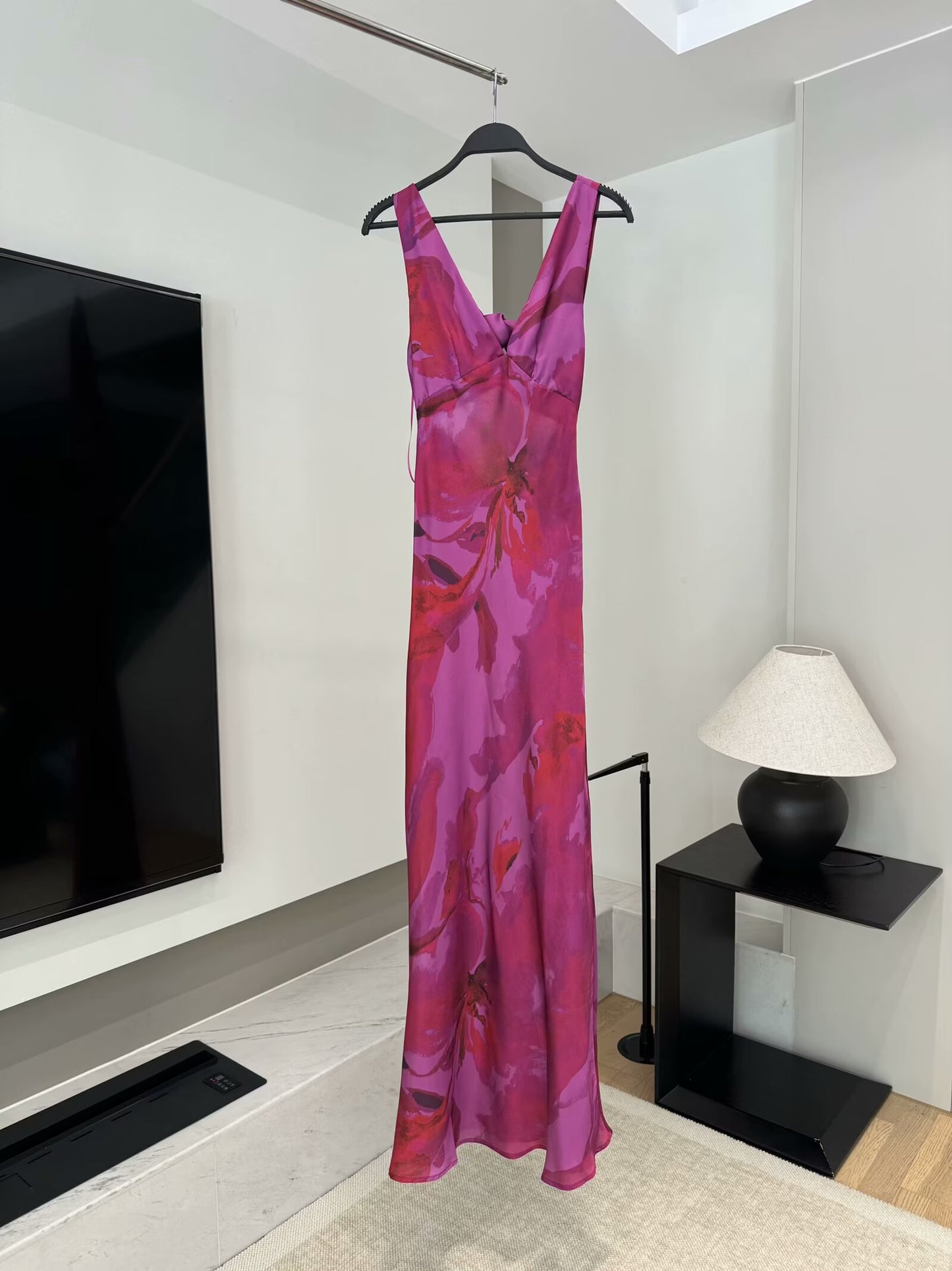 Women's 2025 new fashion sleeveless slim printed MIDI dress