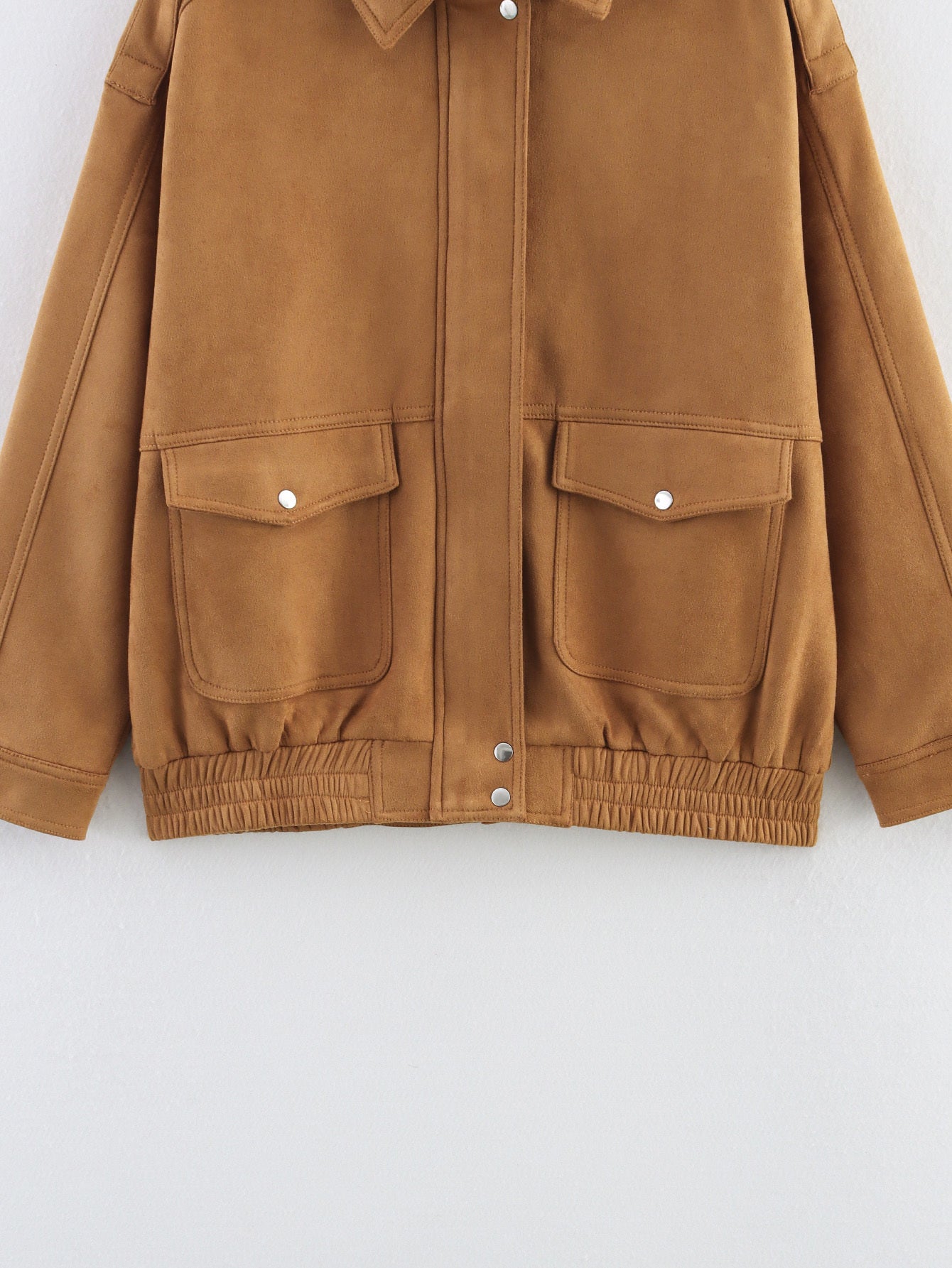 Women's 2025 new fashion suede texture loose flying jacket Coat
