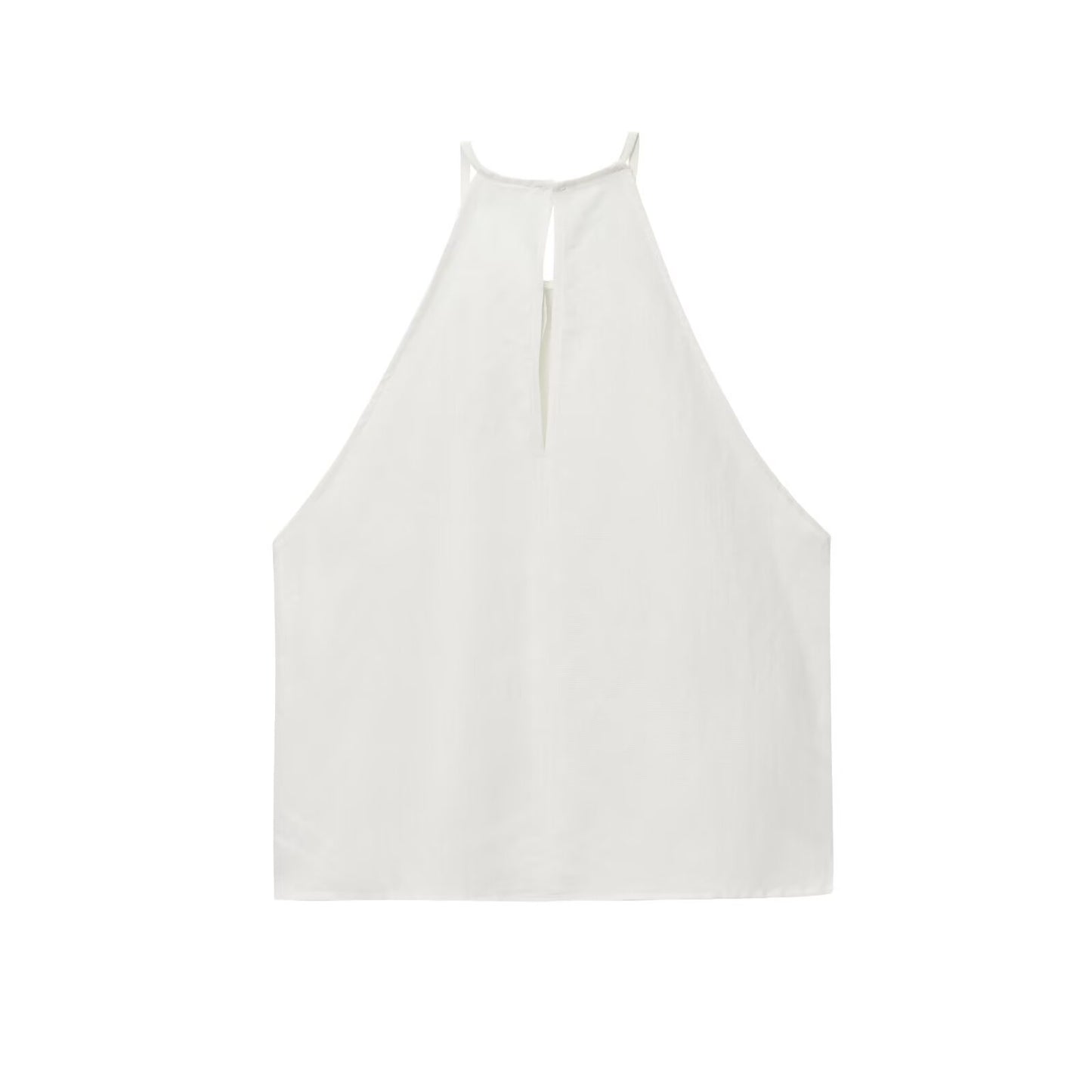 2025 Women's new sleeveless crochet stitch Split hanging neck top