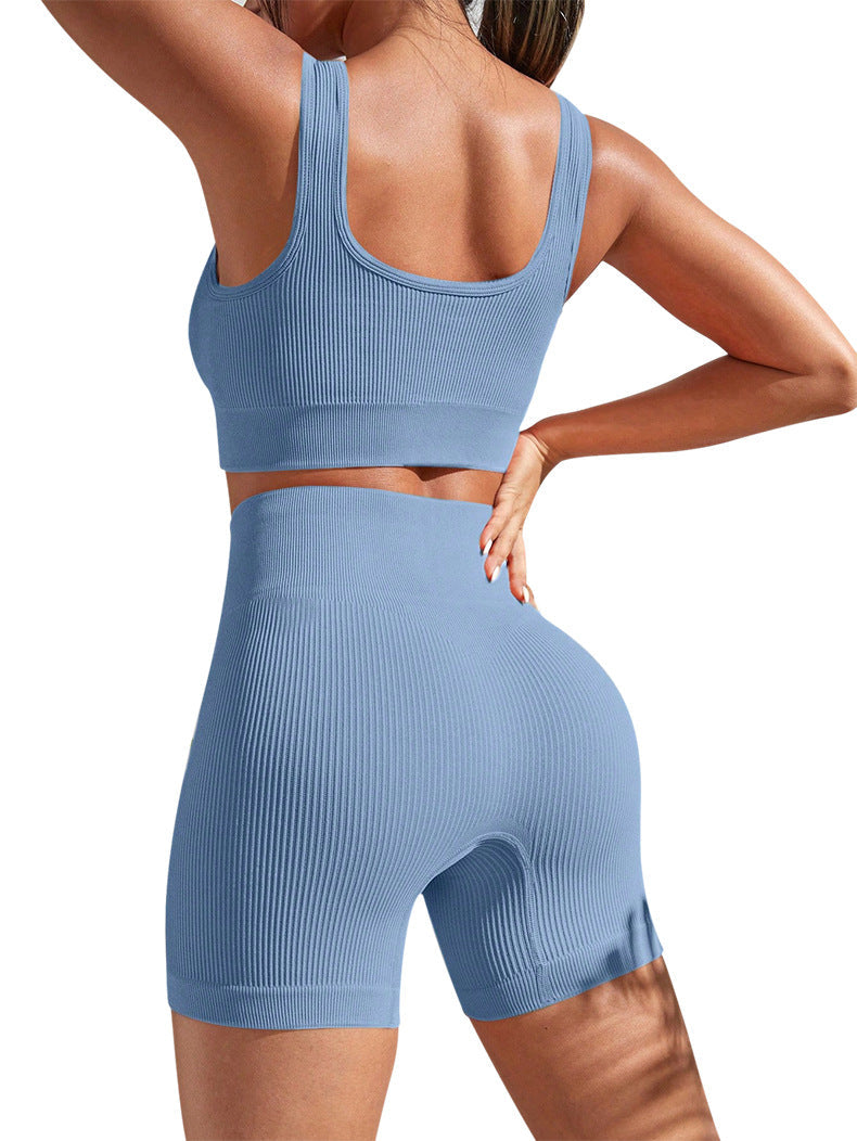Women's New Seamless Yoga Sports Jacket Quick-drying Moisture Absorption High Waist Hip Yoga Pants Suit