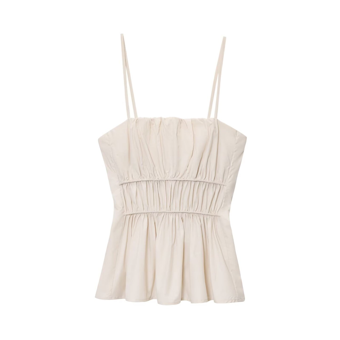 2025 women's New Fashion sleeveless pleated Thin suspender top