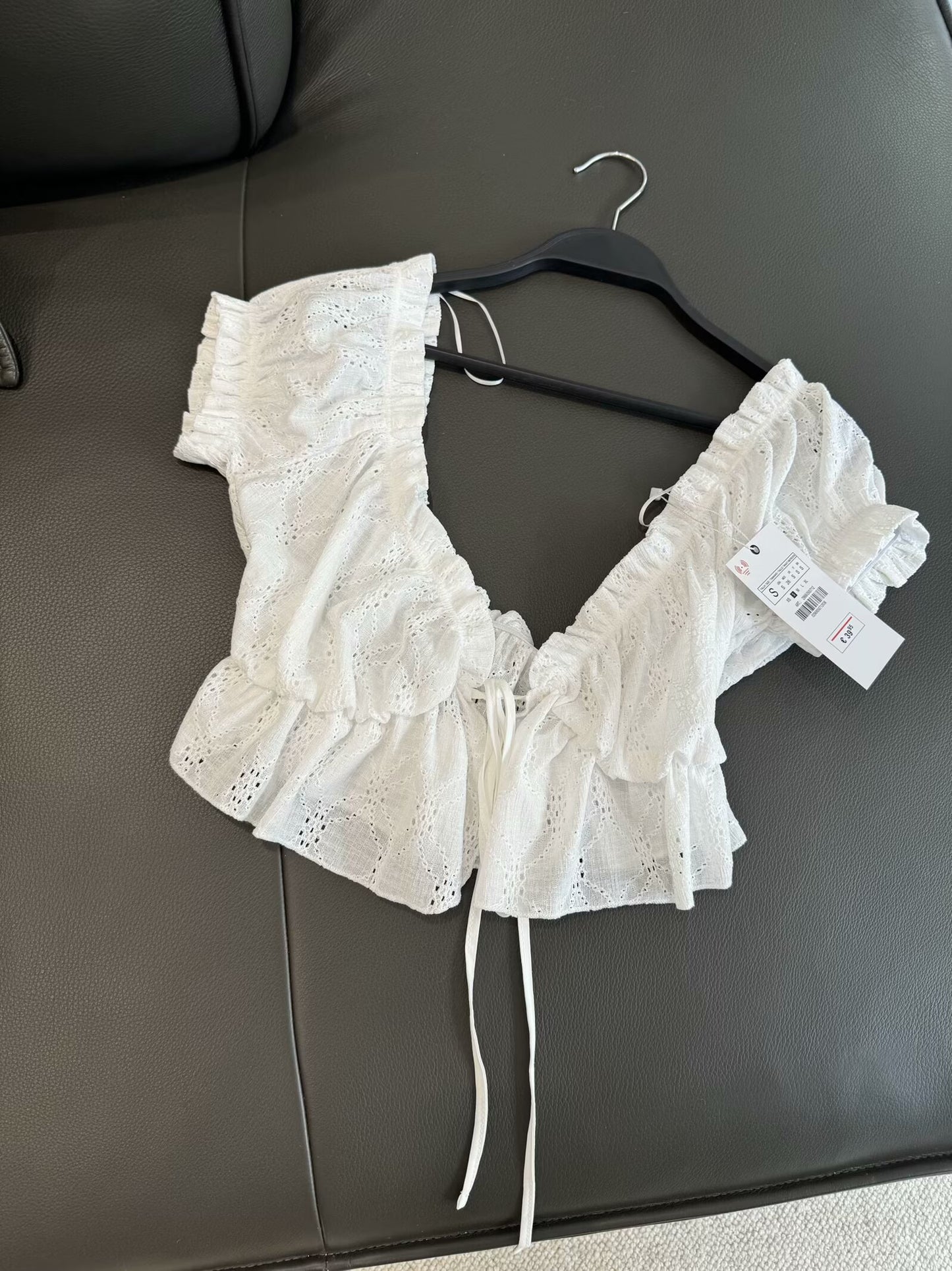 suit Women's 2 pieces new short Lotus leaf edge decorative lace up top + shorts suit