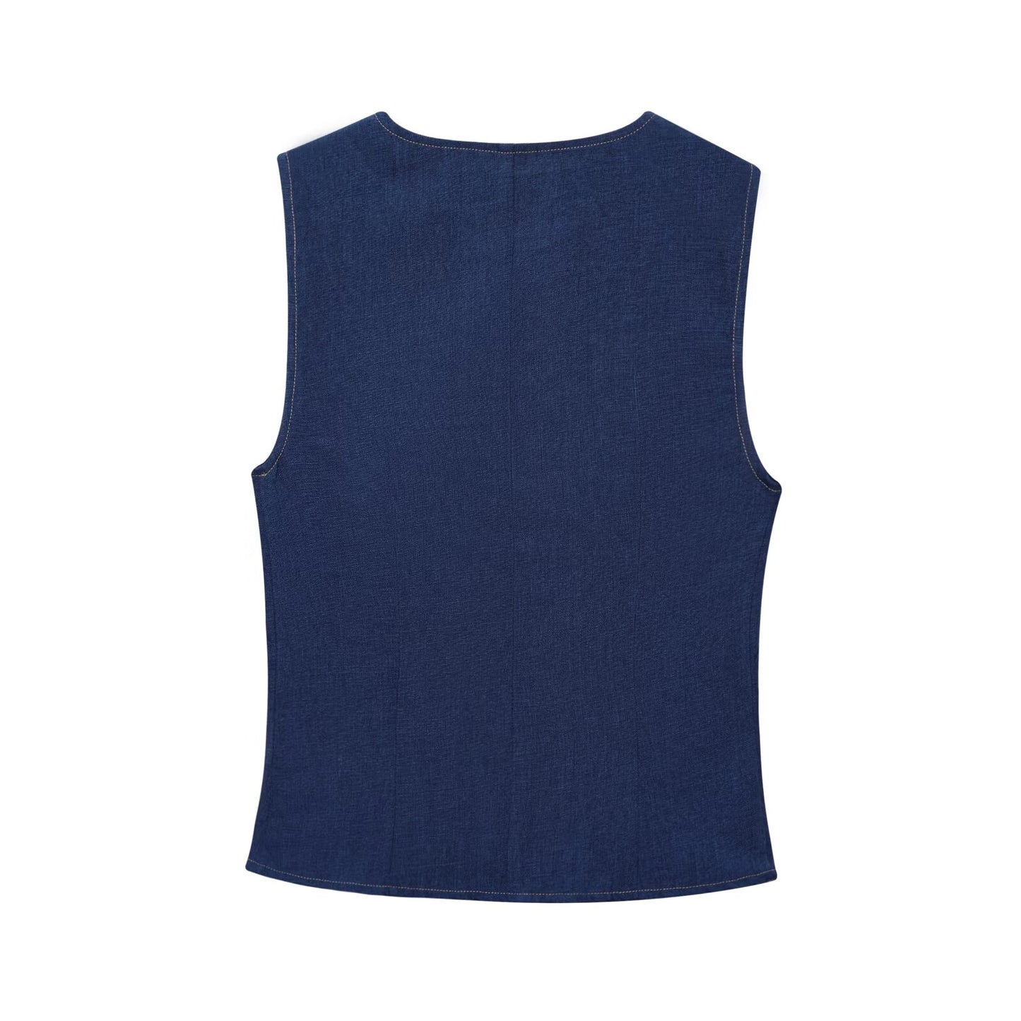 Women's suit 2 pieces 2025 fashion linen double-breasted vest+pants women's suit