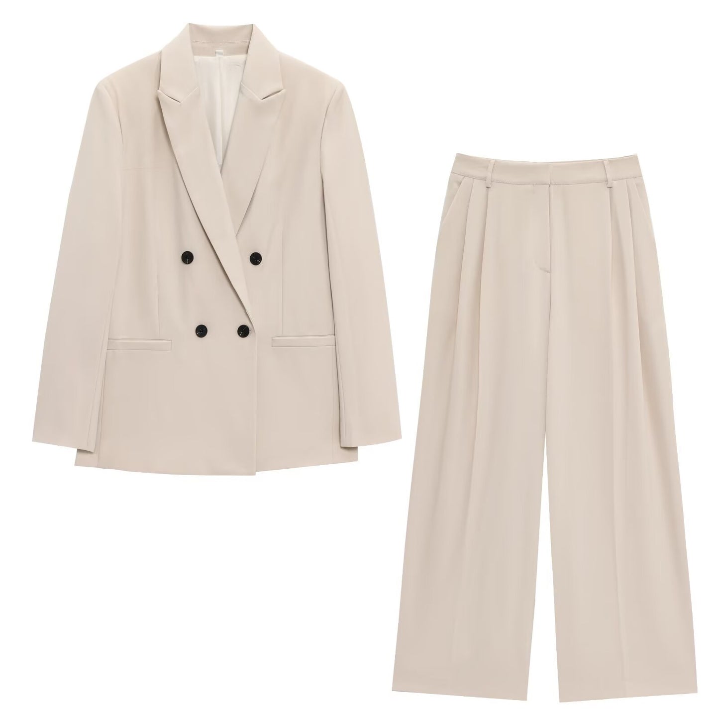 Ladies' new fashion double breasted suit jacket vintage women's jacket chic top+Pants Women's suit
