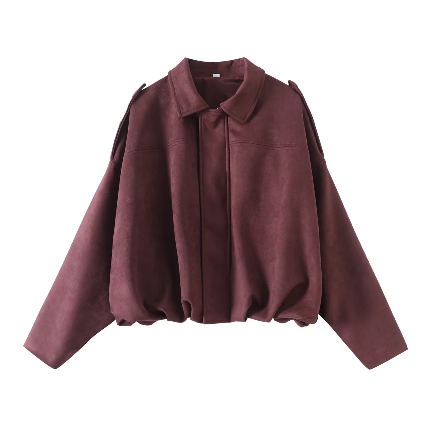 Women's new Fashion suede texture loose casual long sleeved shirt jacket coat