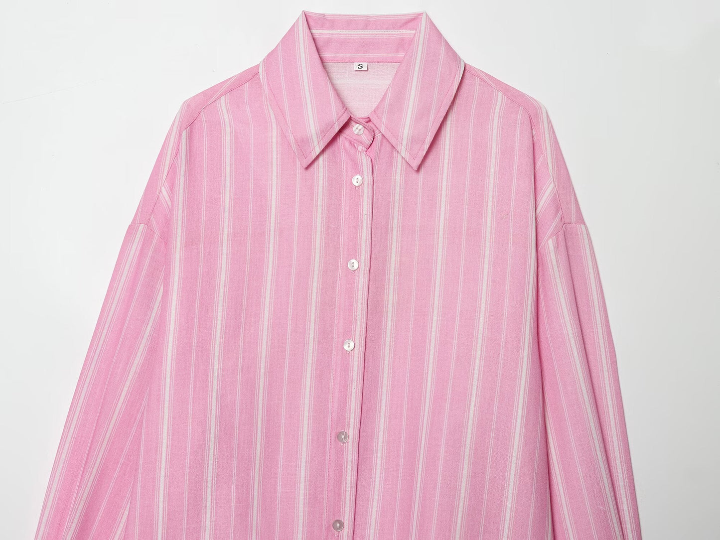 suit Women's 2 pieces loose linen blended striped shirt+Skirts