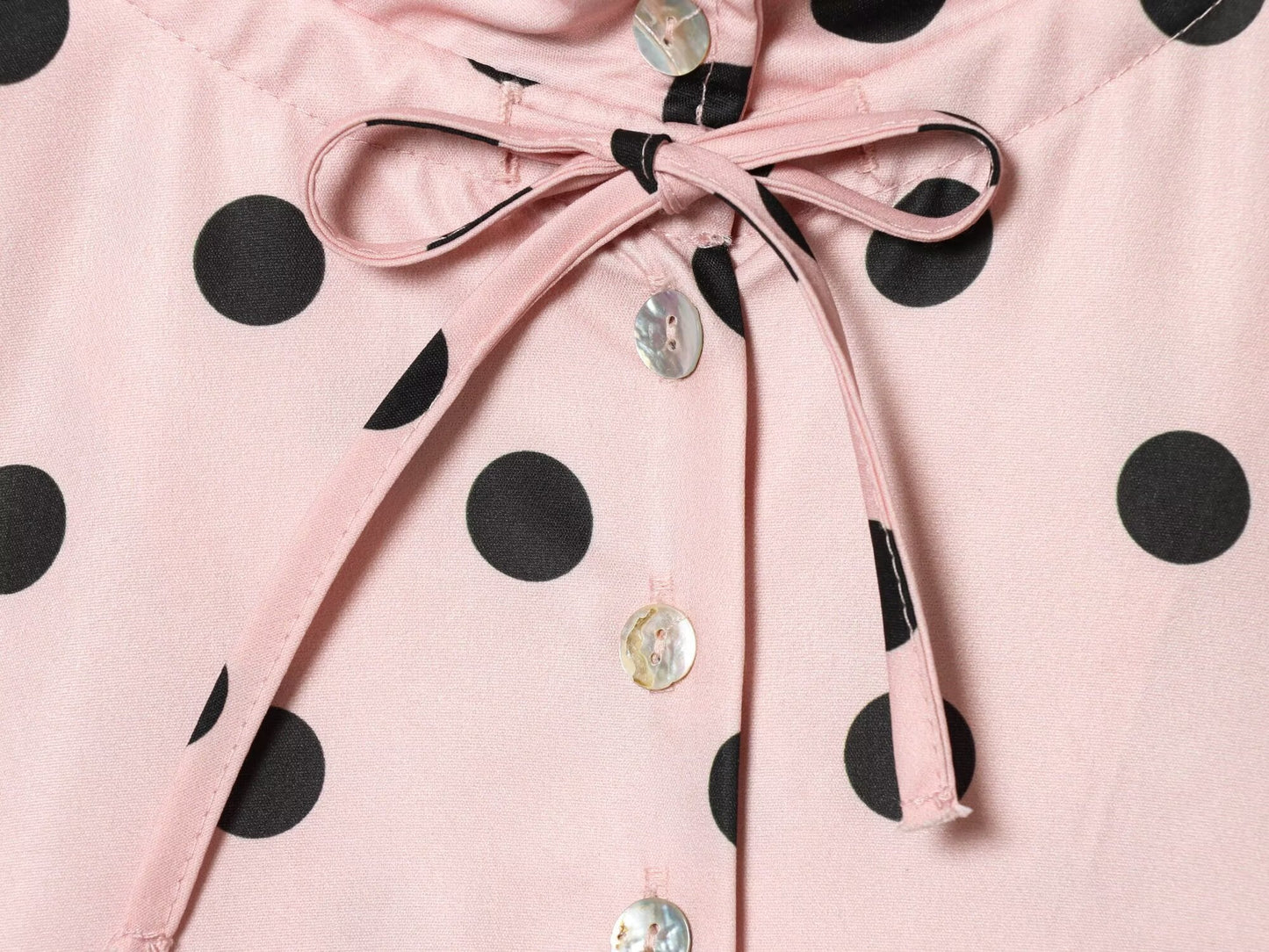 Women's bow decoration polka dot Coat