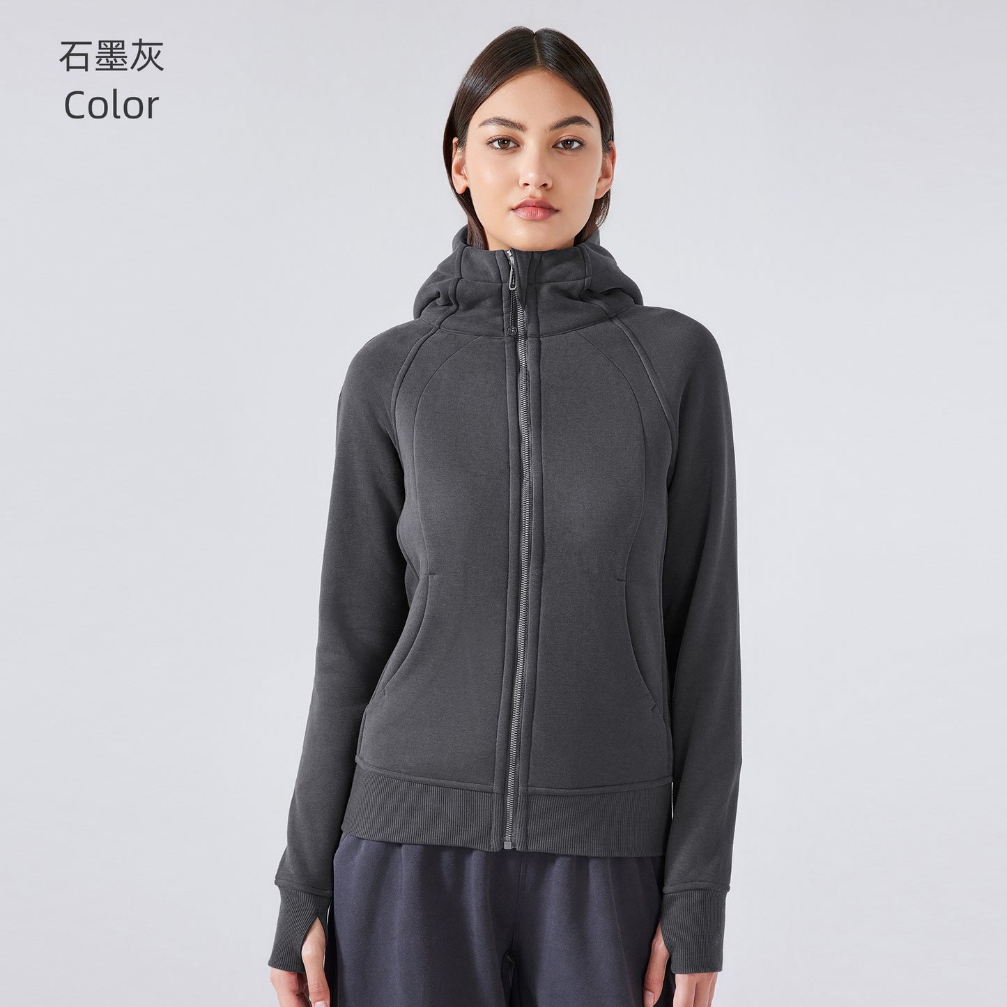 Women's new padded warm hooded coat outdoor fitness sweater yoga jacket