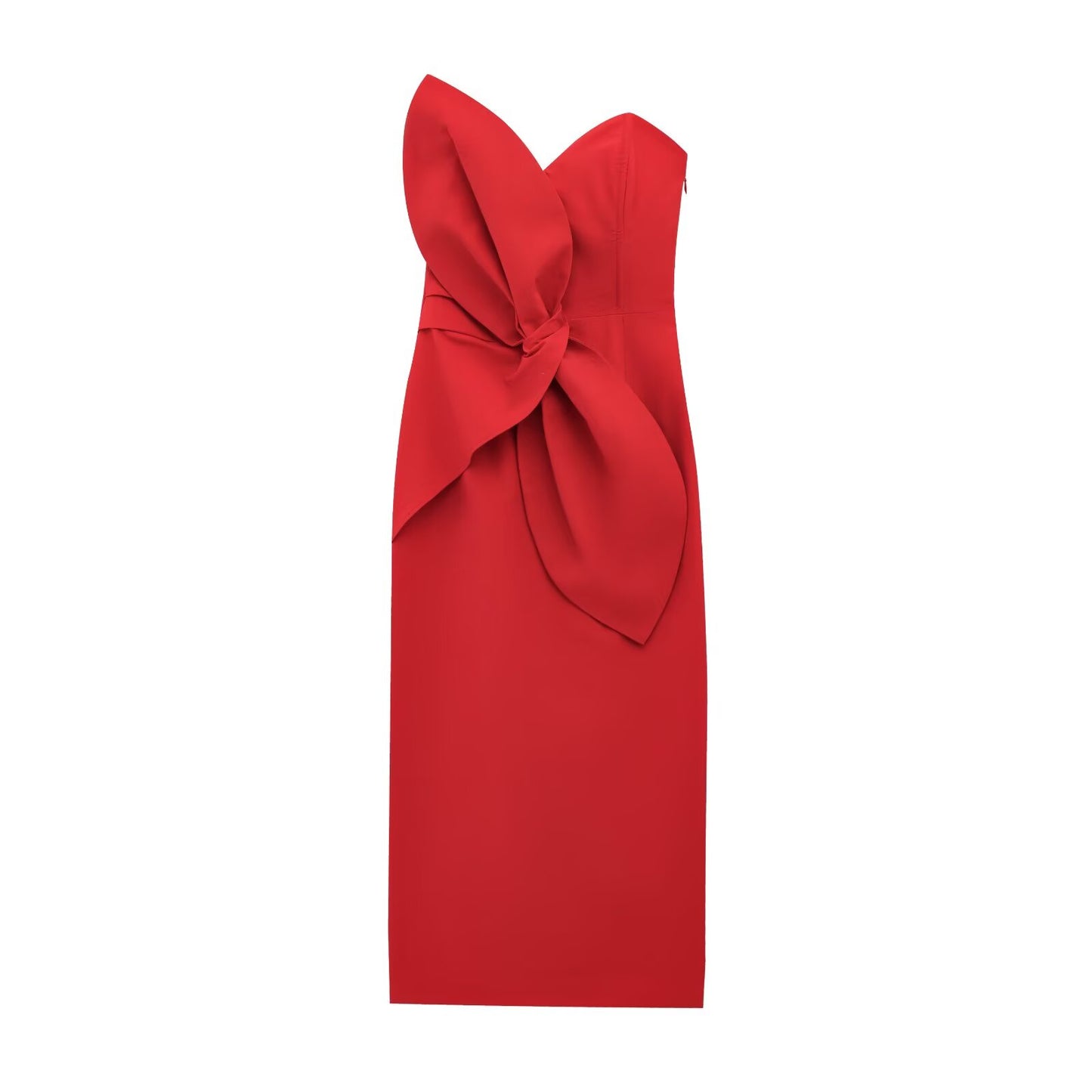 Women's new fashion bow decoration slim backless strapless mini dress