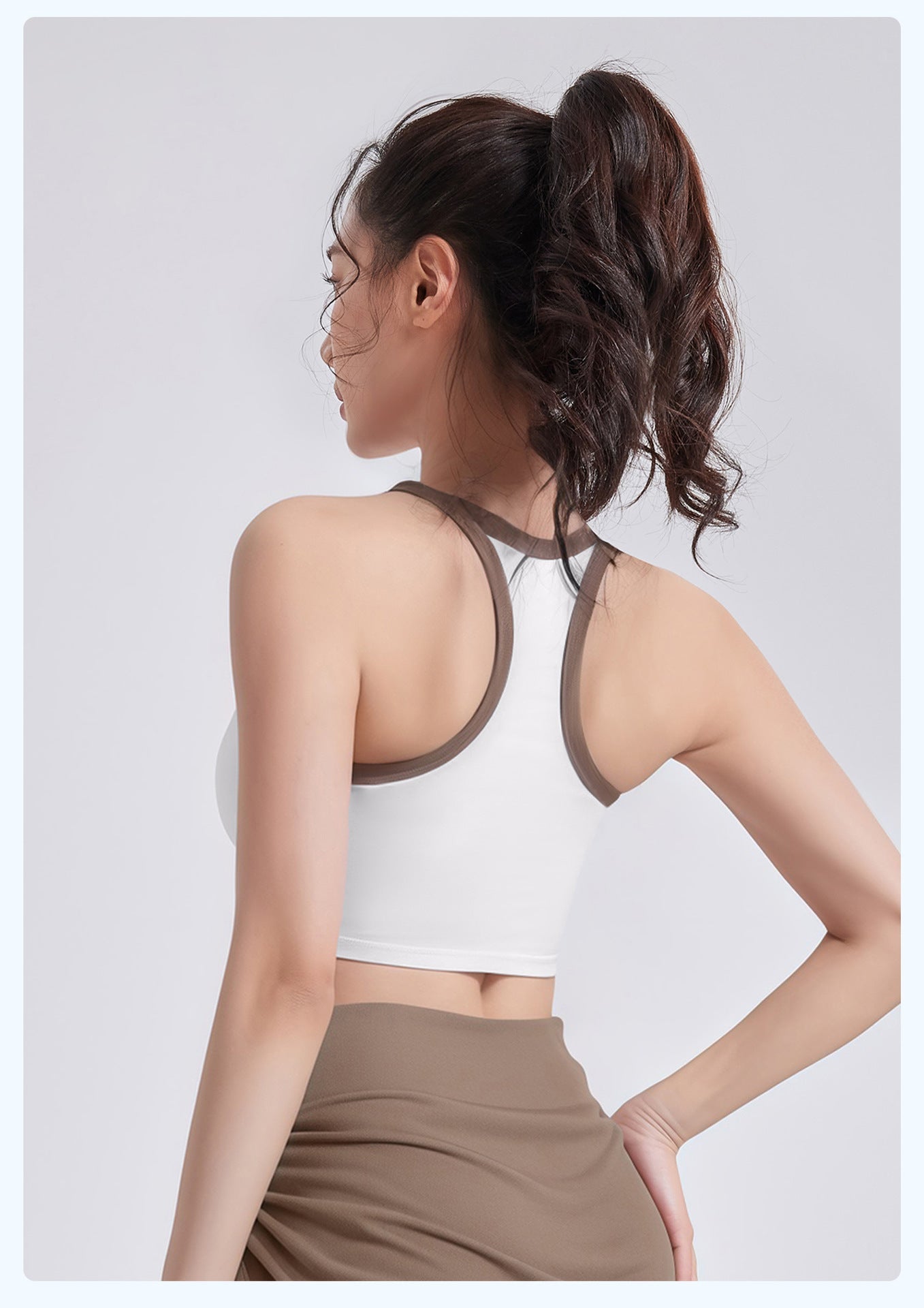 LU Women's New Fashion Joker Sports Vest One Cup Beauty Back Shock-proof Sports Yoga Bra Top.