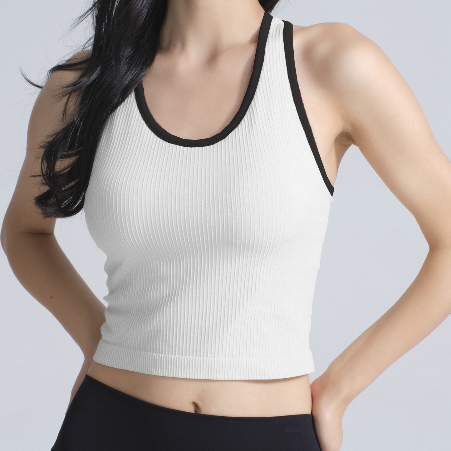 LU Women's New Fashion Yoga Ebb Vest Nude Tight with Chest Pad Fitness Bra I-word Beautiful Bad Luck. Moving Underwear