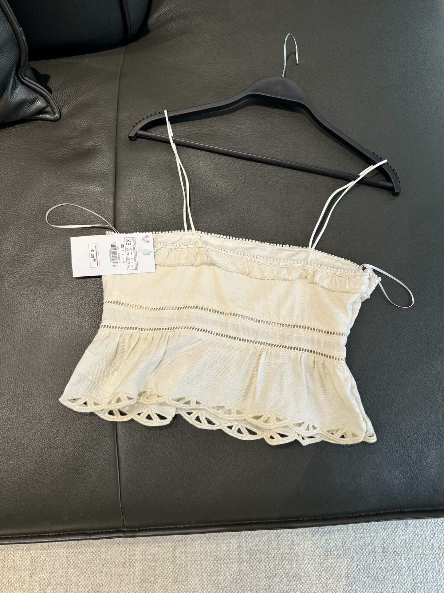 Women's new fashion hollow out embroidery straight neck suspender top+Skirts suit