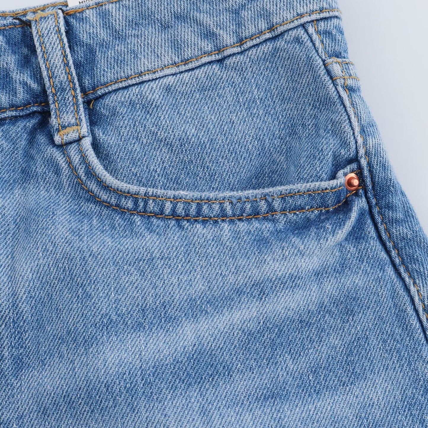 Women's new fashion split design casual Side pocket high waisted denim shorts