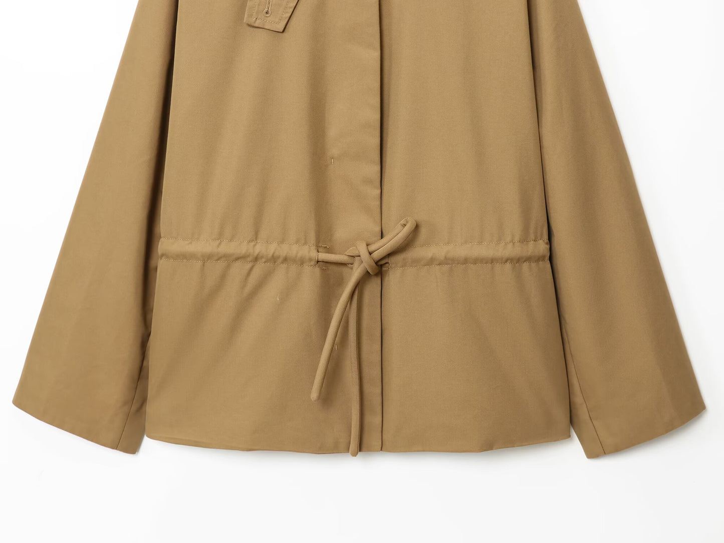 Women's new fashion adjustable waist design short parka coat