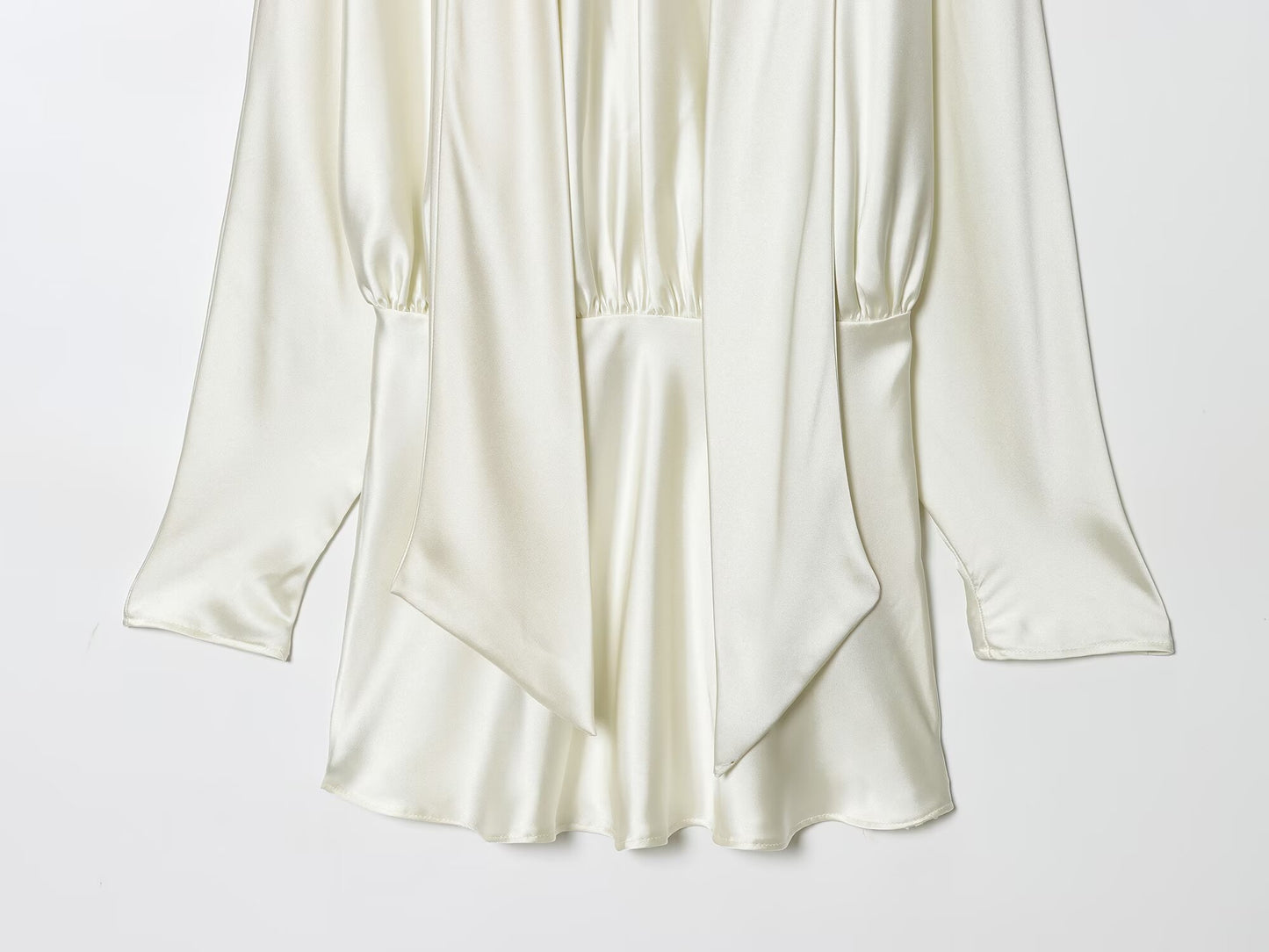 Women's 2025 new fashion scarf decoration satin texture mini dress