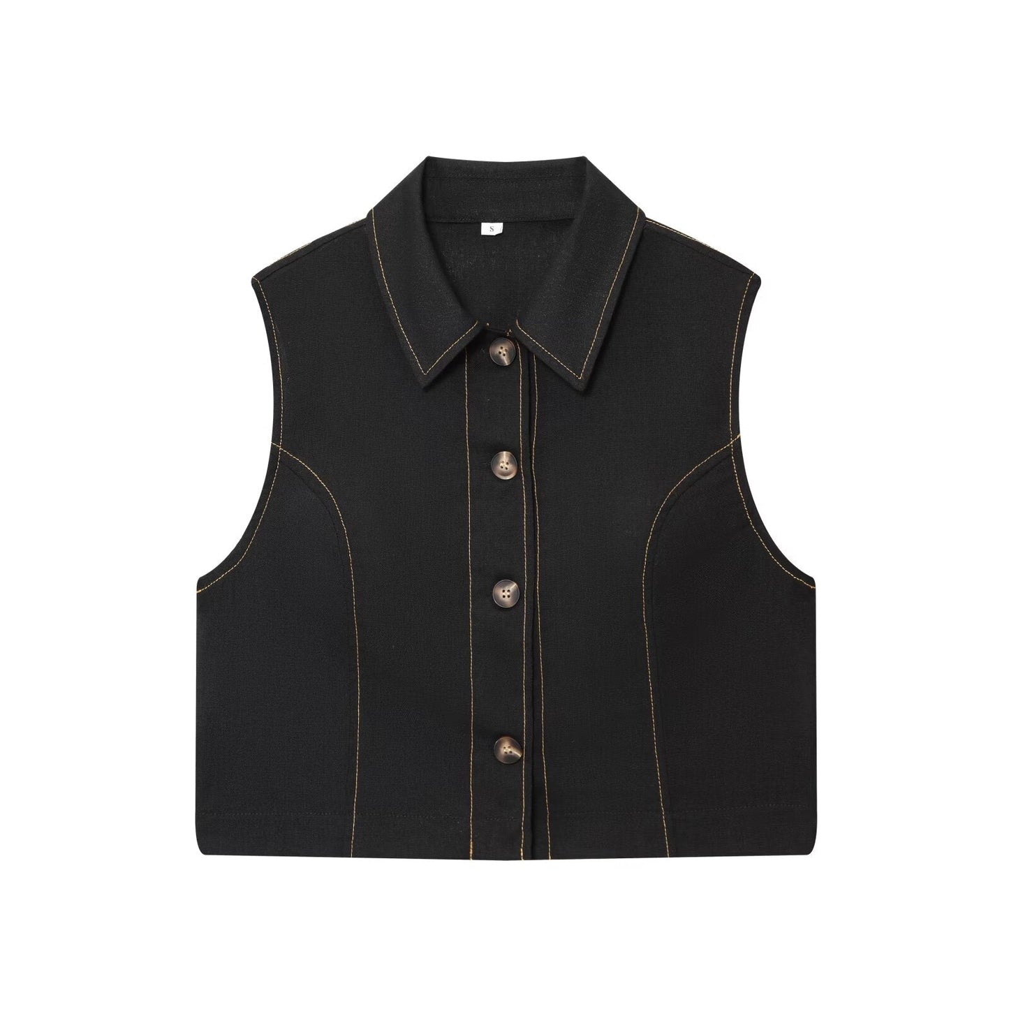 Women's New Fashion Casual Lapel Straight vest + Shorts Suit