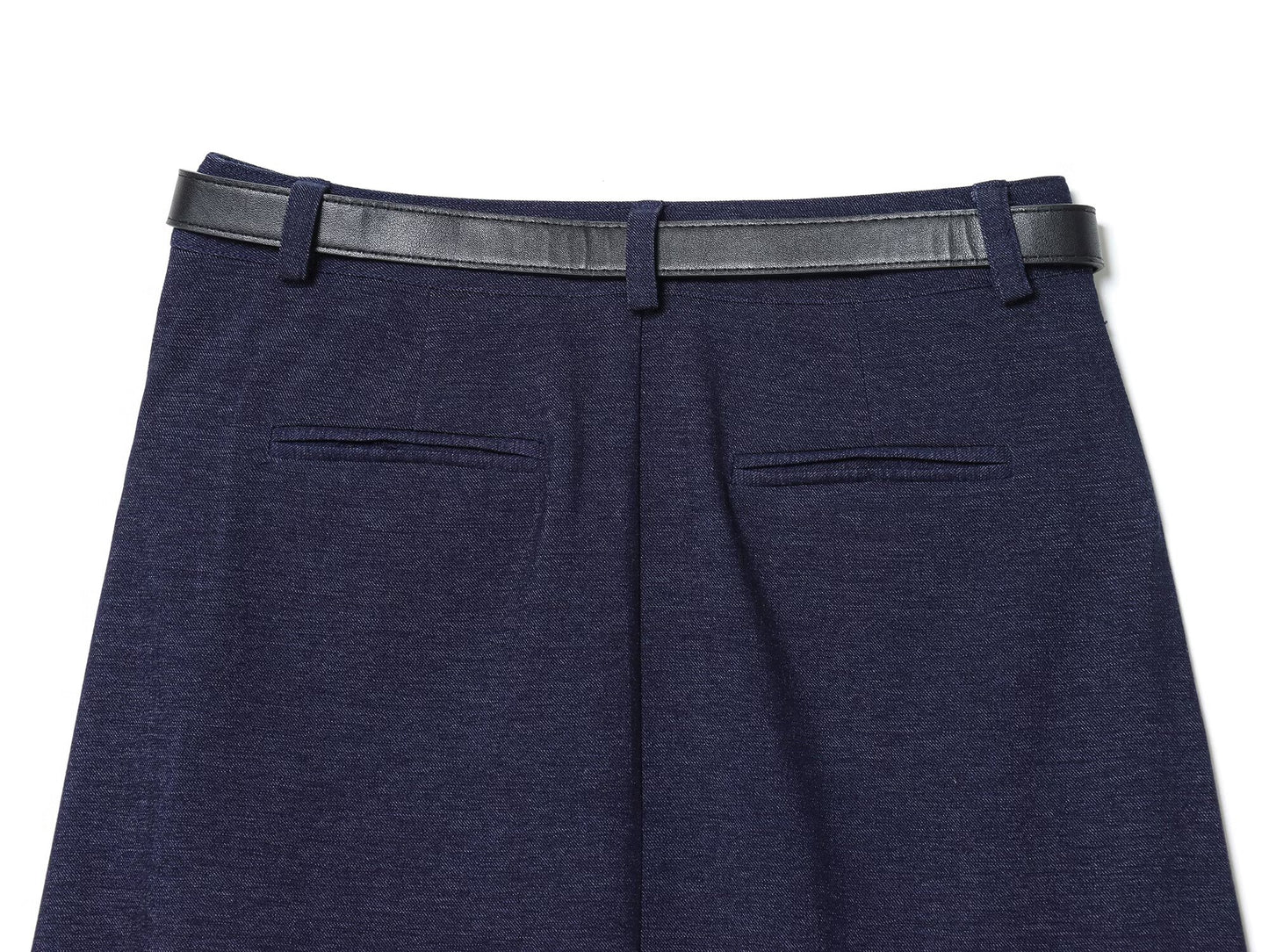 Women's new fashion with Belt denim draped Midi skirt