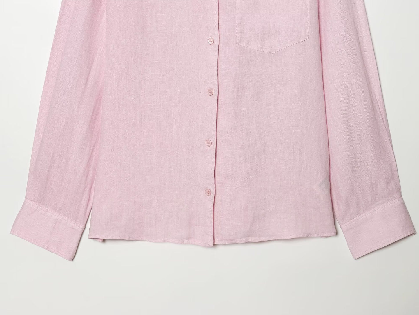 suit Women's 2 pieces pocket decoration linen blend shirt+Pants