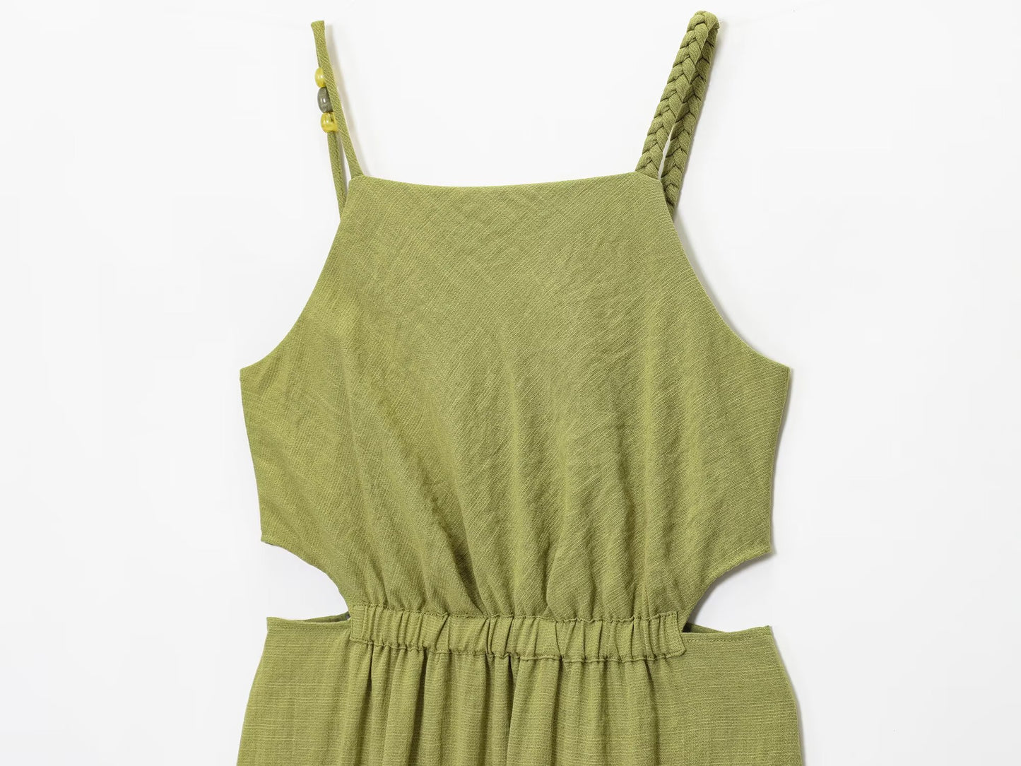 Women's chic Fashion vacation style hollow suspender MIDI dress