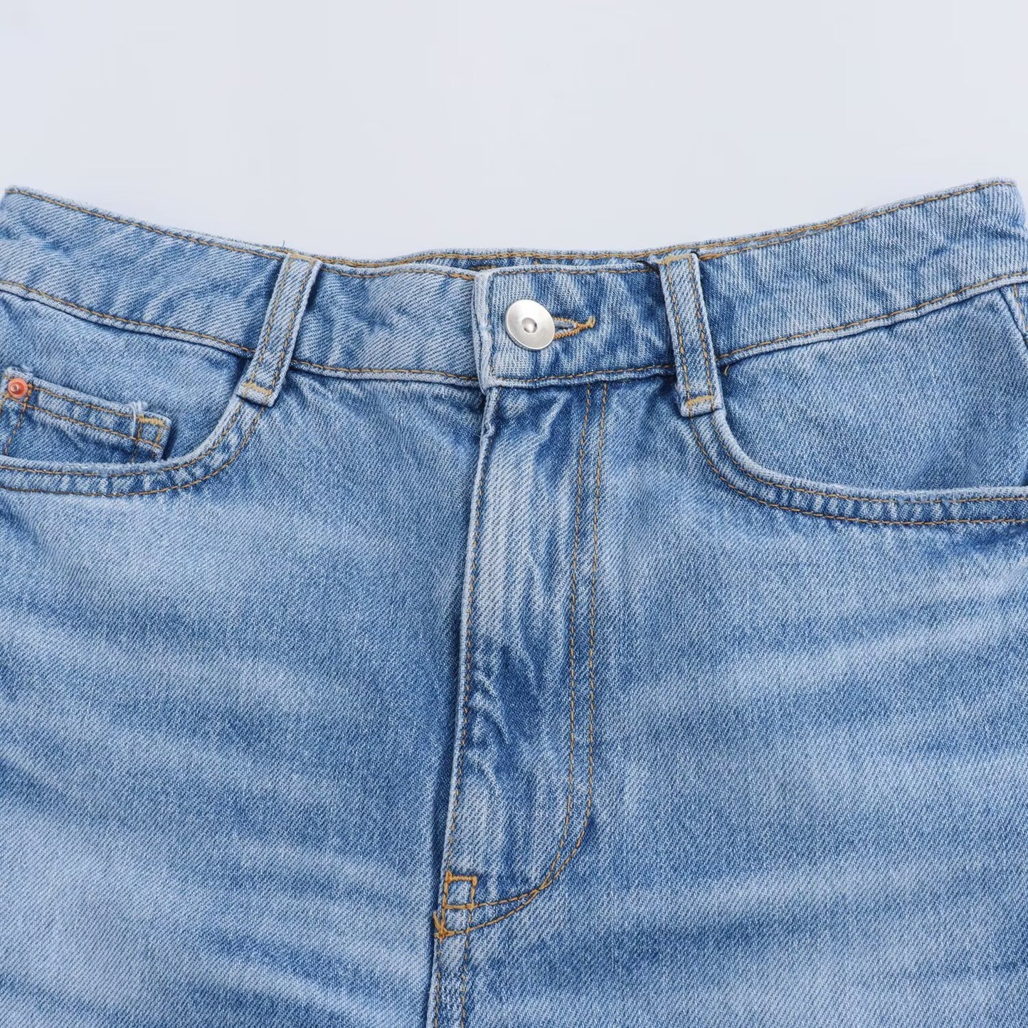 Women's new fashion split design casual Side pocket high waisted denim shorts